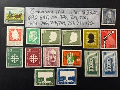 Germany #692,695,724,726,734,740,743-46,748,749,751,771,772 MH Value $ 33.00