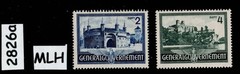 MLH stamp set N74-N75 1941 Germany Occupied Cracow Poland during WWII #2826a