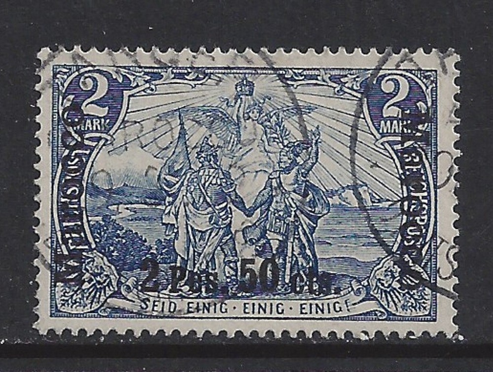 Germany 1903 offices in MOROCCO 2 P. 50 cts on 2 Mark issue type 2 used $ 345.0