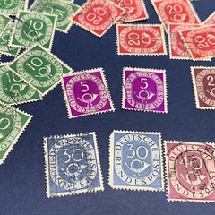 GERMANY 1950’s LOT OF 75 POSTHORN STAMPS, INVESTOR LOT