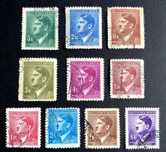 Germany WWII Era Third Reich Nazi 10-Stamp Historical Used Collectible Set