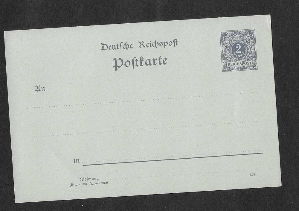 JN Germany 1900 HG42b 2pfg slate blue on blue postal stationary MINT