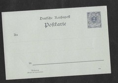 JN Germany 1900 HG42b 2pfg slate blue on blue postal stationary MINT