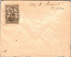 GERMANY 1923 POSTAL INFLATION ERA MULT FRANKING COVER ADDR USA POSMARK WILSTER
