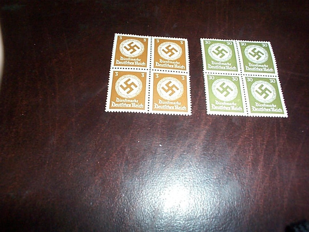 (2) WW II -4 BLOCK DEUTSCHES REICH STAMPS-UNCIRCULATED