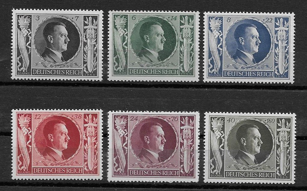 Germany Third Reich Mi# 844-849 MH Hitler’s 54th Birthday Full Set 1943 *