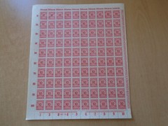 Germany – SG320 10M DM scarlet 1923. 10 x complete sheets of 100 stamps.