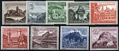 Germany Sc B160-B168 Multicolor 3p-40p 1939 Castles MNH Original Gum Complete Se