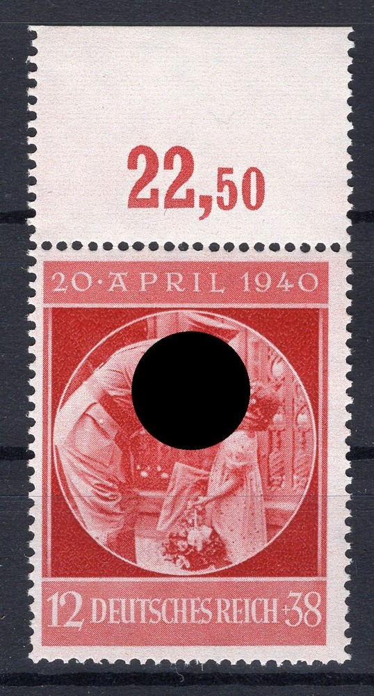 DR-3.Reich 744OR Upper Margin MNH Mint Hinged Postfrisch 16EUR