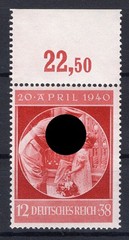 DR-3.Reich 744OR Upper Margin MNH Mint Hinged Postfrisch 16EUR