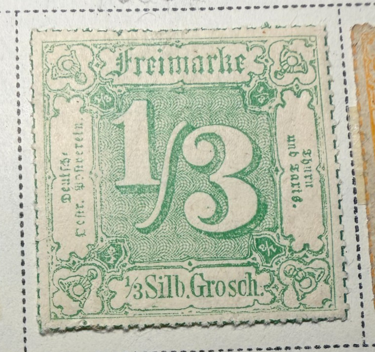 Germany (Princes of Thurn and Taxis) 1/3 Silbergroschen Green 1865 SC 22 Unused