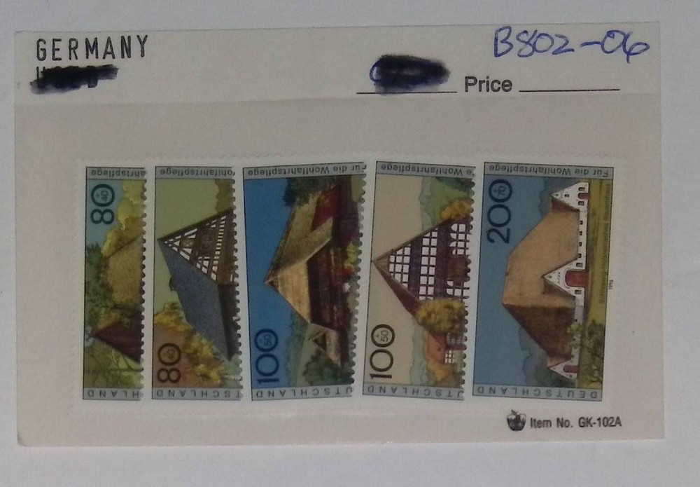 Germany Postage Stamp Set Multi-Color 5pc MNH Scenic Houses DEUTSCHLAND