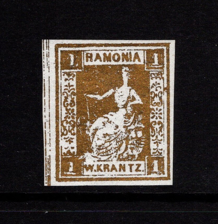 Hamburg 1800s 1p Krantz Local Post White Gold Harmonia MNH – S48610