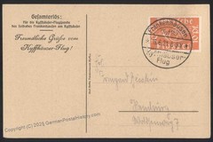 German Inflation Airplane Airmail Flight Postcard Frankenhausen Cover 105737
