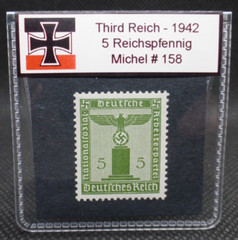 Nazi Germany Third Reich Eagle Stamp 1942 WW2 Issue Reichspfennig Rare Artifact