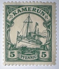 Travelstamps:Germany KAROLINEN Stamps Kaiser’s Yacht MOGH 5 Pfennig. WMK