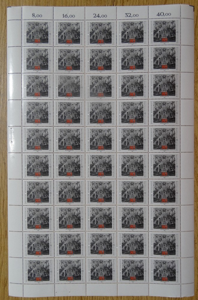 50 x sheet 1307 mint never hinged LUXURY form number FN 0 BRD 1986 Balthasar Neumann