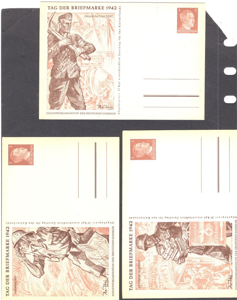 Germany nice war postal card 3 cards unused