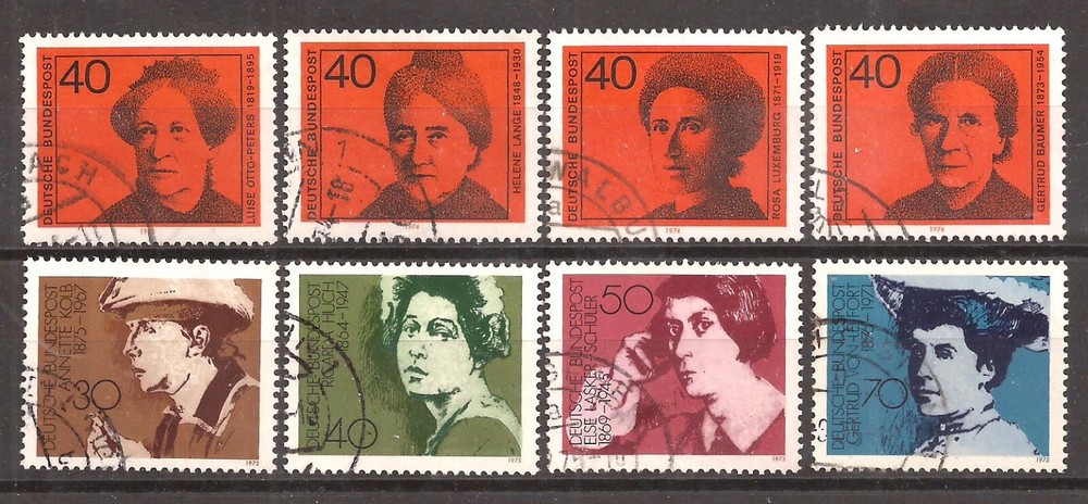 [1577] Germany, Full used set 1974-1975, Famous Women