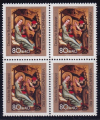 Bundesrepublik MNH ** 1161 SC B604 Christmas 1982 block of 4