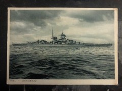 1943 Kiel Germany RPPC Kriegsmarine Navy Postcard Battleship Gneisenau
