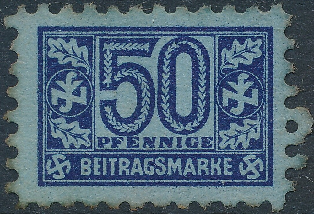 Stamp Germany Revenue WWII Reich NSV War Bietrags .5 RM Blue Used