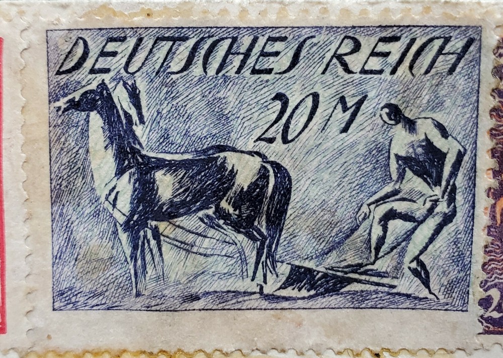 Deutsche Reich 1922 20 Mark Dark violet Blue/Dull Green Scott #196DD Uncancelled