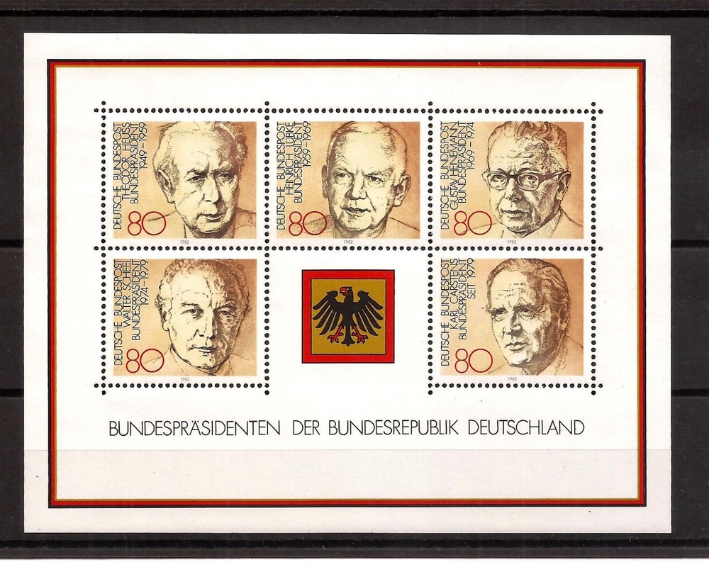 [D8225] BRD, Germany, Block Minisheet 1982 MNH** Presidents of Federal Republic