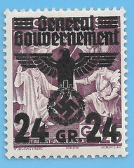 Germany Third Reich 1940 Poland Official Swastika Eagle 24 Stamp WW2 ERA #3