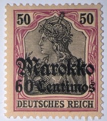 Travelstamps; GERMANY OFFICES IN MOROCCO OP STAMPS Sc #52 NO WMK MINT OG H