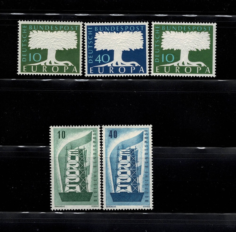 Germany stamps Lot, 1956-1957/58, Europa issue, Unused, Sc #748-749 &771-772A