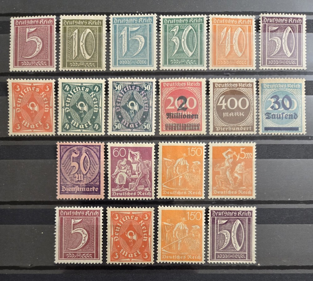 Germany Reich 1920s MNG Inflation Collection of 30 Stamps