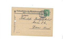 GERMANY 1924 Post Card sent from Halle to Wiesau