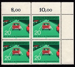 Germany Plate Blocks Stamps, NH/NG, Traffic Safety Scott German #1060