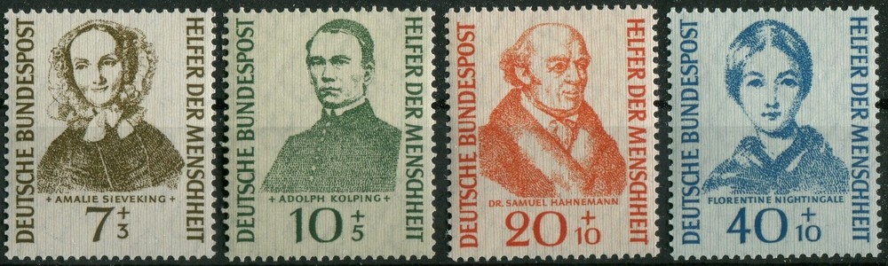Bundle No. 222-225 Clean Mint Never Hinged Set „Helpers of Humanity“ BRD 1955