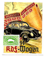 1938 Nazi Germany embossed VW Volkswagen Third 3rd Reich savings stamp MNH RARE
