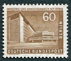 BERLIN Western Sectors 1957 60pf SGB144 mint MNH FG Buildings Monuments ##W14