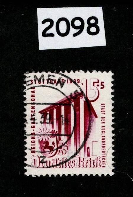 Used stamp Scott B139 1939 Hitler’s culture fund Stuttgart Germany #2098