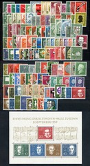 BUND, 1955-1959, fünf Jahrgänge komplett tadellos postfrisch, Mi. 495,-