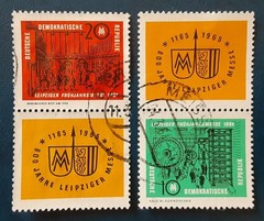 DDR Germany 1964 Used Leipzig Spring Fair with Labels Mi SZd44 & SZd46 XF 7434