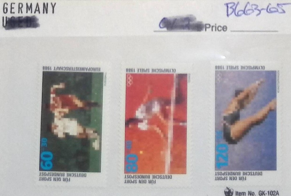 Germany Postage Stamp Olympics 1988 60 80 120 MNH Set BG63-65 Multi-Color