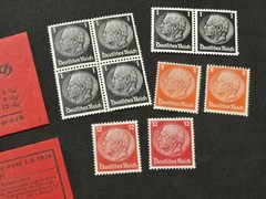WW2 Nazi German NSDAP Third Reich Open Stamp Booklet w Hindenburg Stamps Inside
