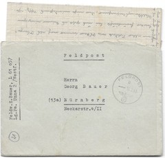 GERMANY COVER , Field post 🔥CD Feldpost /15.02.1945🔥WWII🔥WITH LETTER