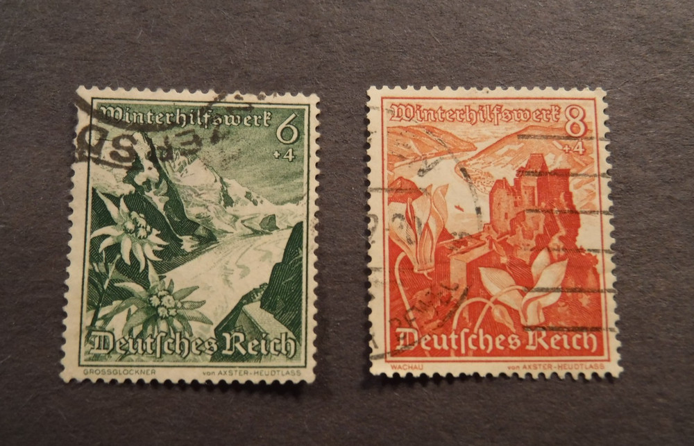 Scott#B126 & B127, 1938, 6+4 & 8+4 pf, Austrian Scenes & Flowers Used Stamps