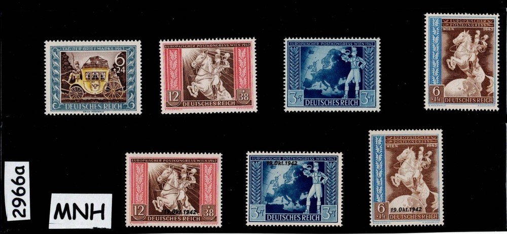 MNH Germany stamp set 1942 Vienna Austria Postal congress with Overprints #2966a