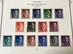 WWII WW2 Nazi German Third Reich NSDAP Adolf Hitler Poland Stamp Lot 1941-1943