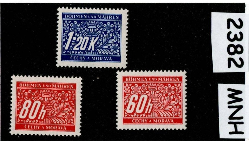 MNH stamps Postage due WWII German Czech Occupation of BaM #2382