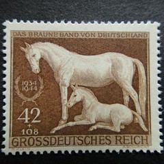 Germany 1944 Brown Ribbon Horse Race SG 887 MM mint *combined postage*