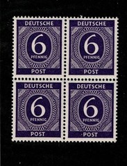 MNH Stamp block Sc 535 1946 Post WWII Germany Large numeral From mint sheet