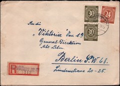 Germany Michel #925, 928 Somethingen am See, registered, 1946